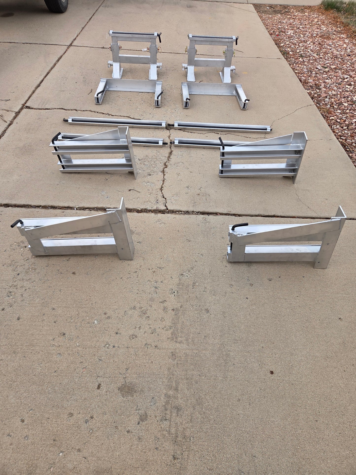 8'x18'' Ramps for Step Deck Trailer with Knee Braces, Master Setup