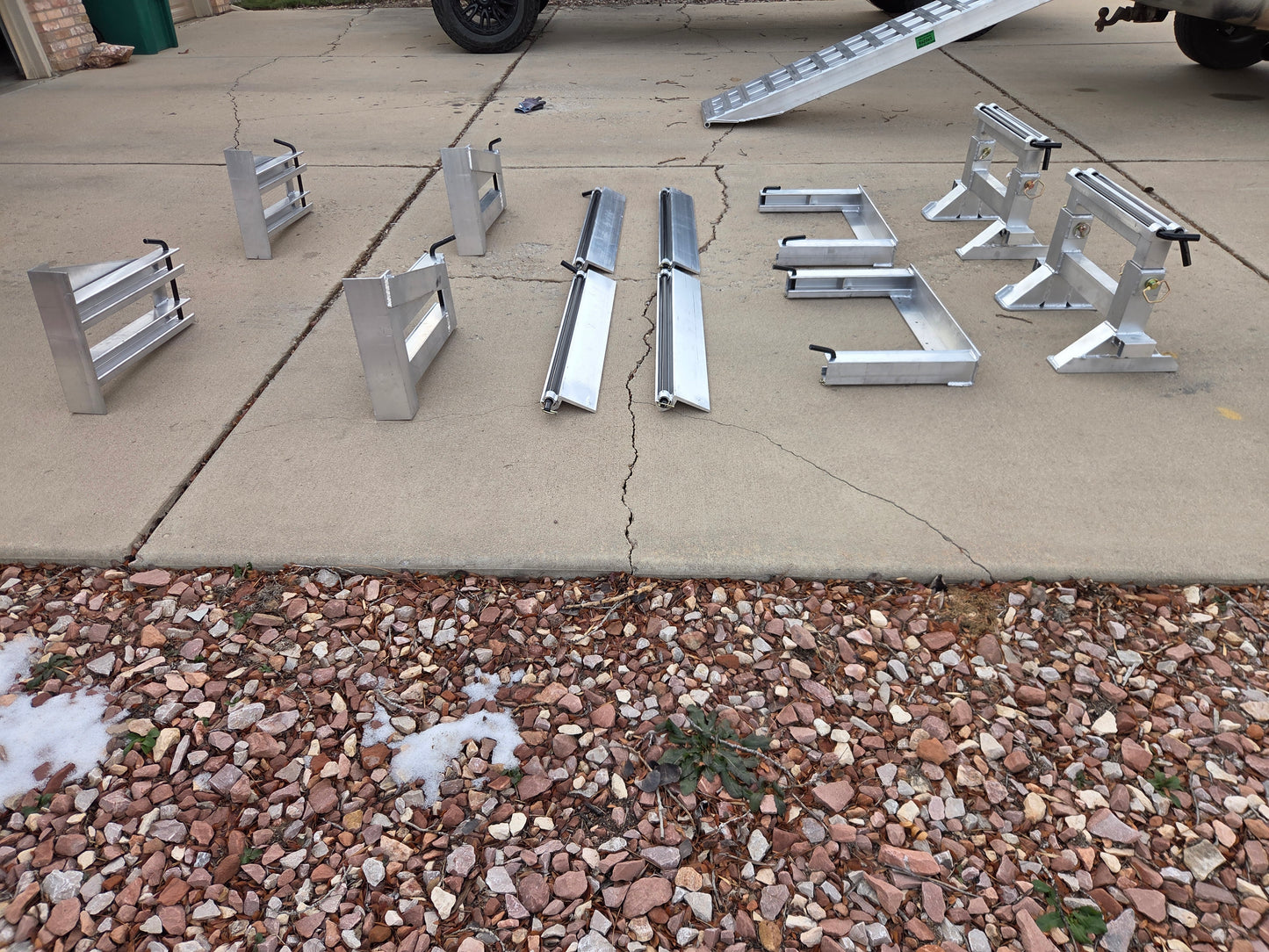8'x20'' Ramps for Step Deck Trailer with Knee Braces, Master Setup