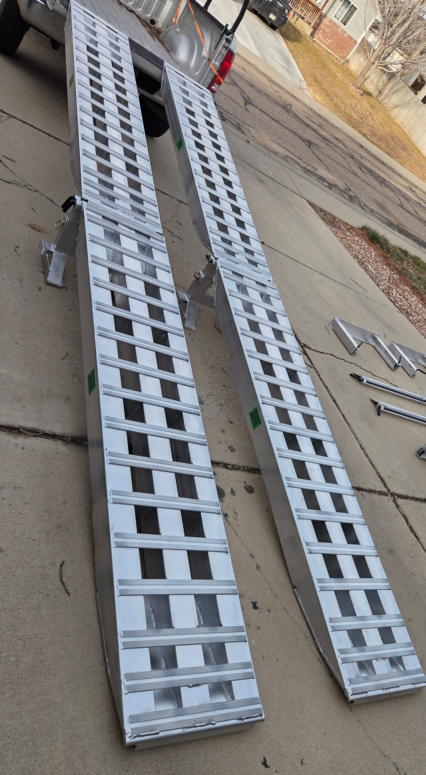 8'x18'' Ramps for Step Deck Trailer with Knee Braces, Master Setup